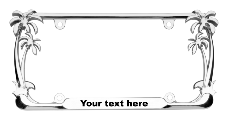 Palm Trees Chrome License Plate Frame