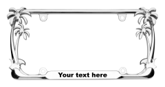 Palm Trees Chrome License Plate Frame