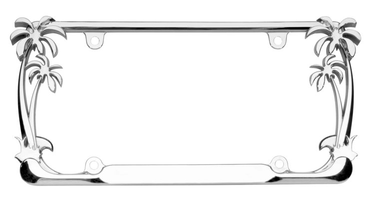 Palm Trees Chrome License Plate Frame