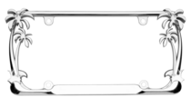 Palm Trees Chrome License Plate Frame