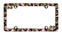 Pink Camo Girl Plastic License Plate Frame