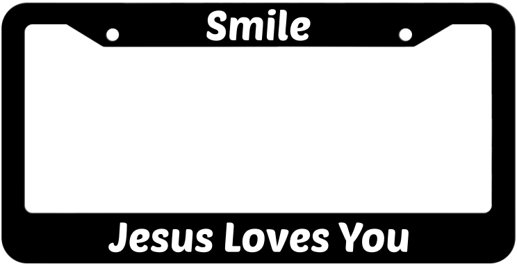 Smile Jesus Loves You License Plate Frame
