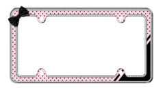 Sparkling Retro Polka Dot Glitter License Plate Frame