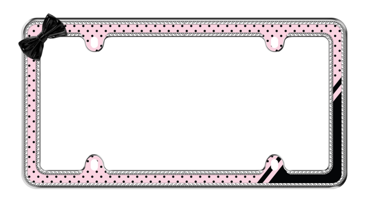 Sparkling Retro Polka Dot Glitter License Plate Frame