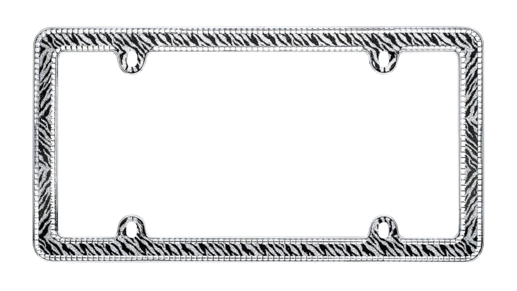 Sparkling Zebra Glitter License Plate Frame