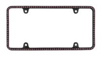 Thin Pink Diamonds on Matte Black License Plate Frame