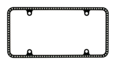 Thin White Diamonds on Matte Black License Plate Frame