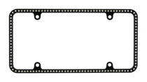 Thin White Diamonds on Matte Black License Plate Frame