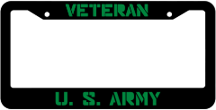 Veteran United States Army License Plate Frame
