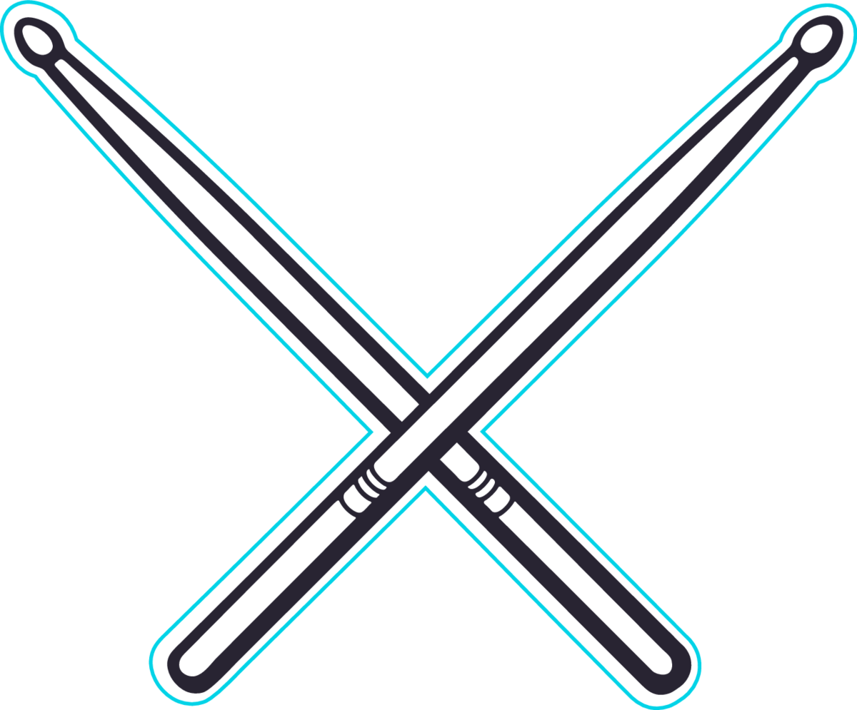Crossed Drumsticks Sticker