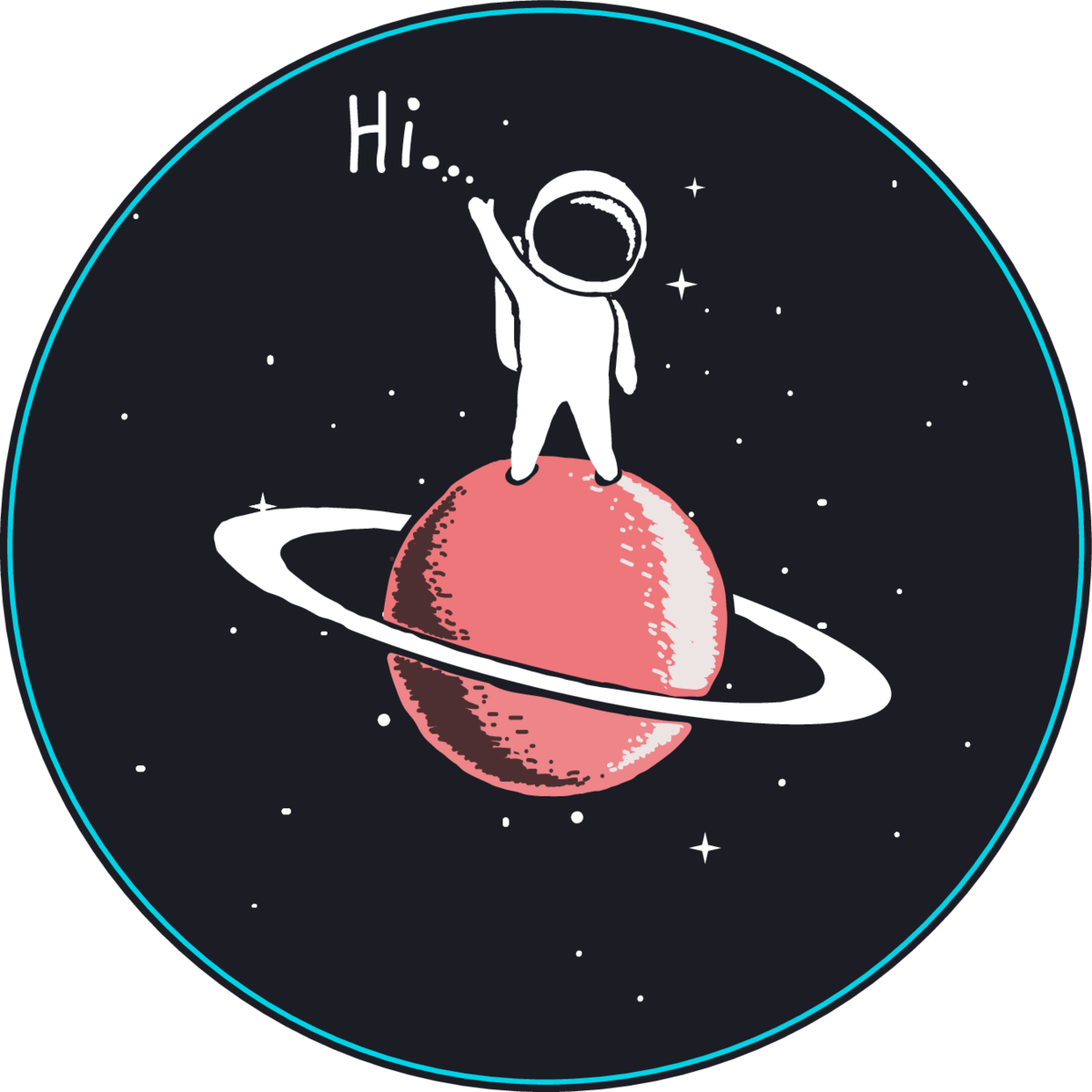 Baby Astronaut Says Hi From Saturn Sticker