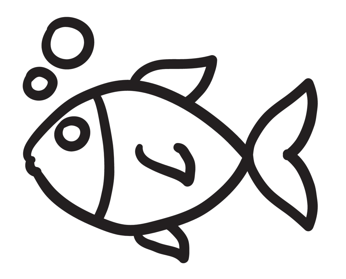 Small Fish and Bubbles Sticker