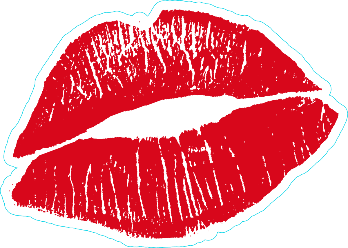 Print Of Red Lips Sticker