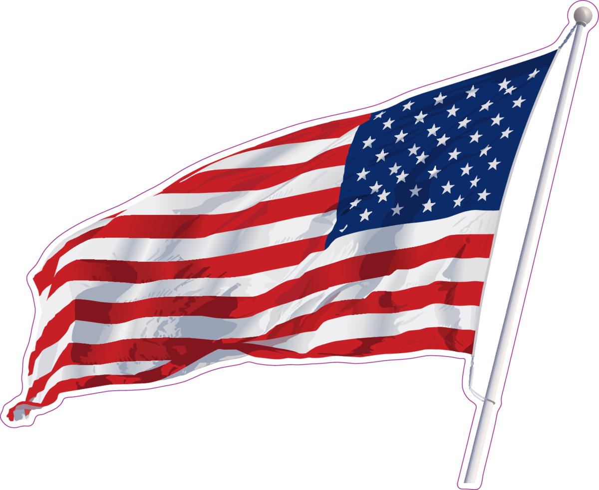 American Flag Waving Sticker