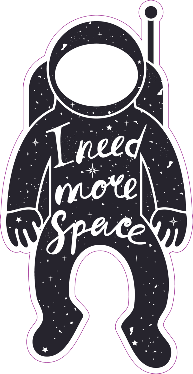 I need More Space Astronaut Sticker