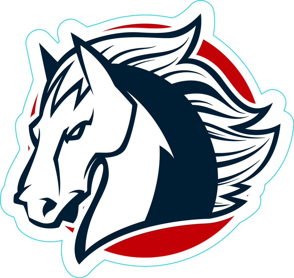 American Horse Head Mascot Sticker