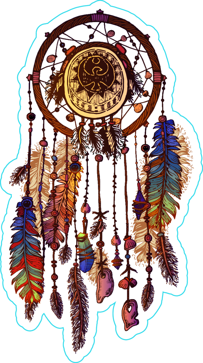 Decorated Native American Indian Dream Catcher Sticker