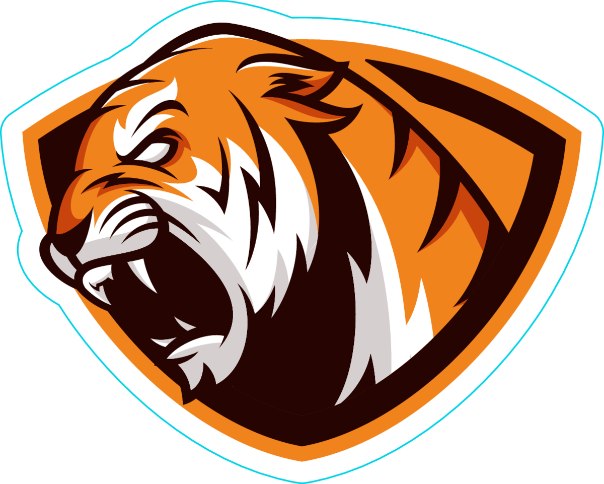 Tiger Mascot Shield Sticker