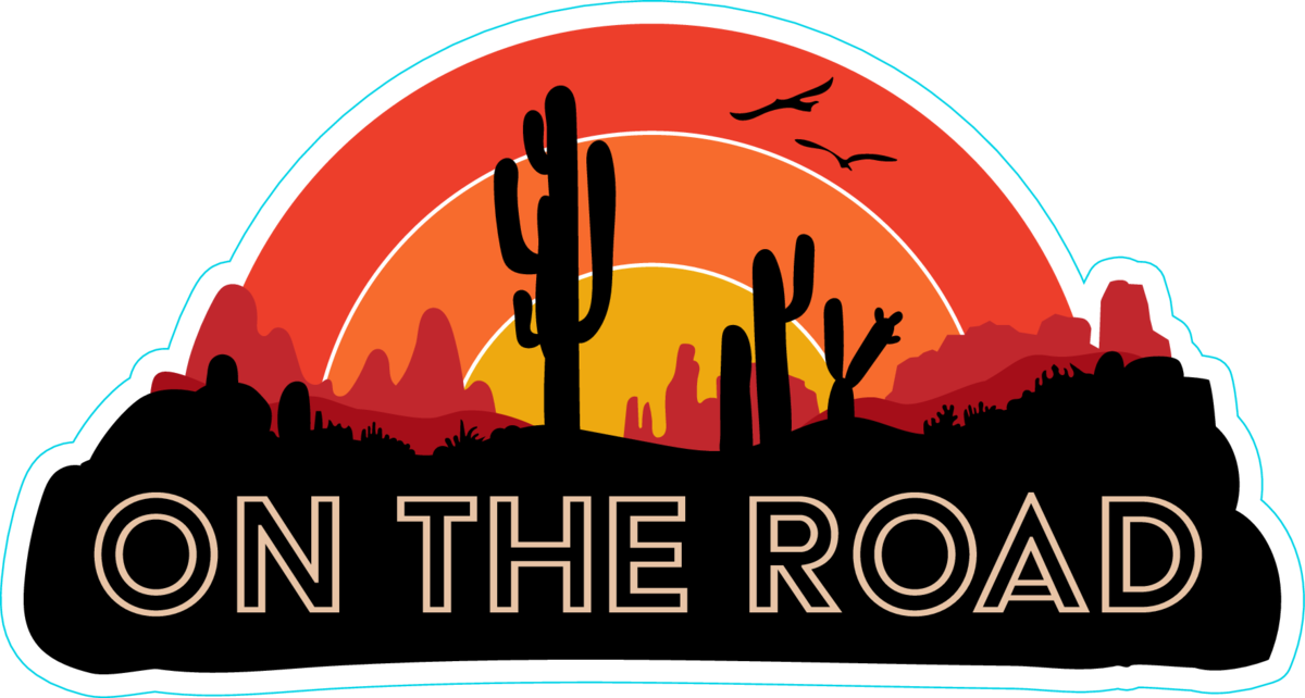 On The Road Cactus Sticker