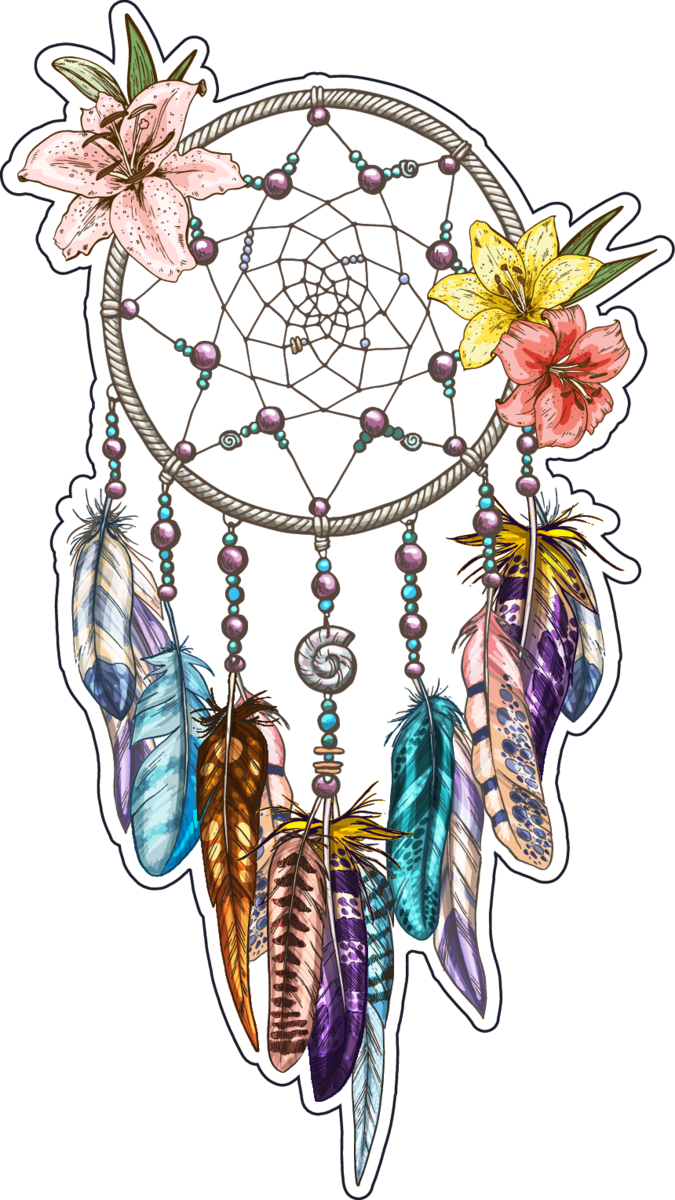 Colorful Native Indian Symbol Dream Catcher Sticker