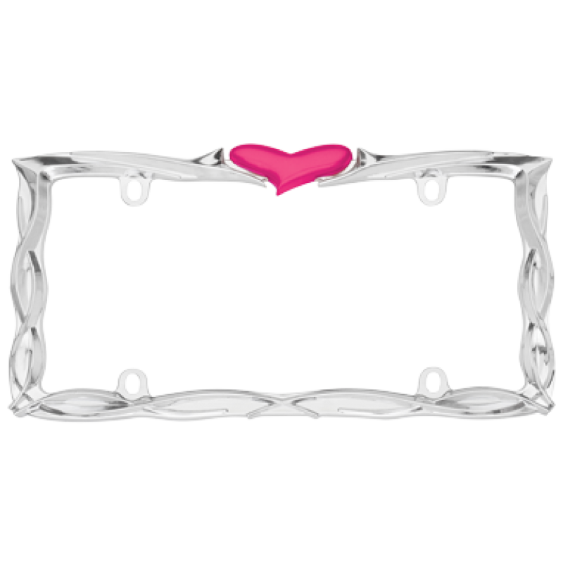thumbnail image 2 of Pink Chrome License Plate Holder – 2pcs Surga Performance Plastic Frames For Car Front & Rear 2 of 5