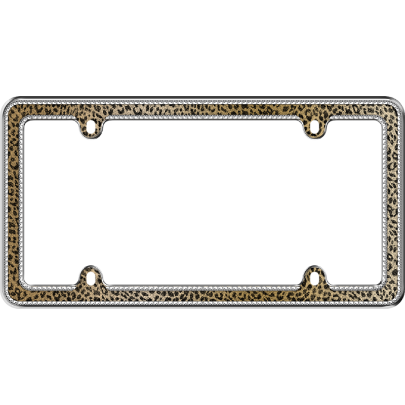 Sparkling Leopard Glitter License Plate Frame