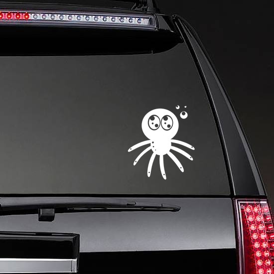 Adorable Octopus With Bubbles Sticker on a Rear Car Window example