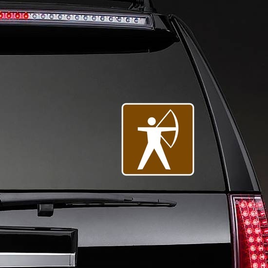 Archery Sticker on a Rear Car Window example