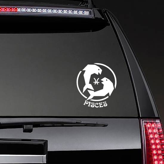 Astrology - Pisces Sticker on a Rear Car Window example