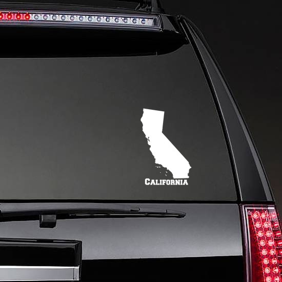California State Sticker on a Rear Car Window example