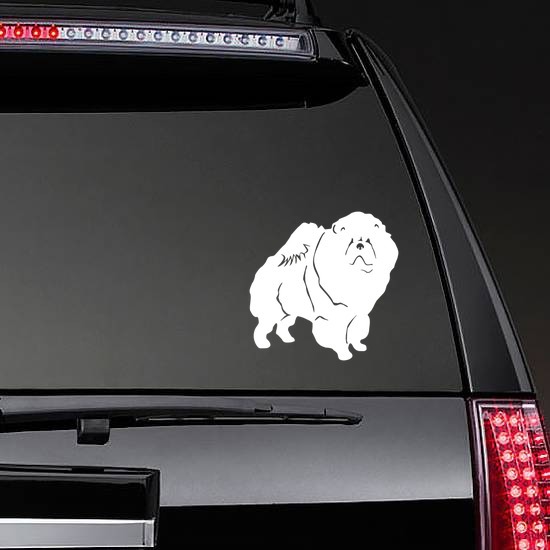 Chow Dog Sticker on a Rear Car Window example