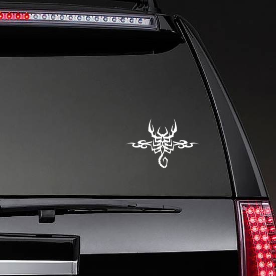 Cool Scorpion With Border Sticker on a Rear Car Window example