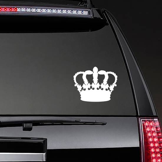 Crown With Bows Sticker on a Rear Car Window example