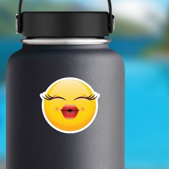 Cute Puckered Lips Emoji Sticker