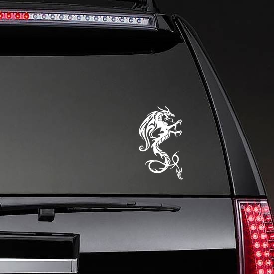 Flying Tribal Dragon Sticker on a Rear Car Window example