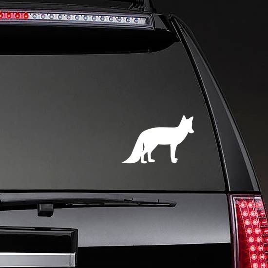 Fox Silhouette Sticker on a Rear Car Window example