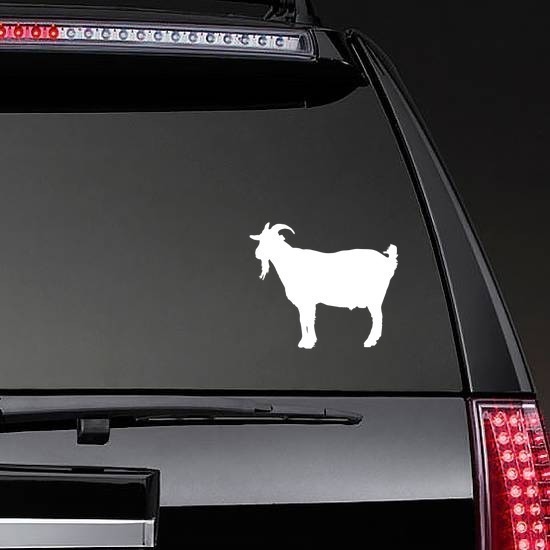 Goat Silhouette Sticker on a Rear Car Window example