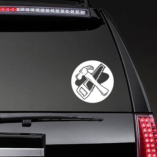 Hardware Tools Sticker on a Rear Car Window example