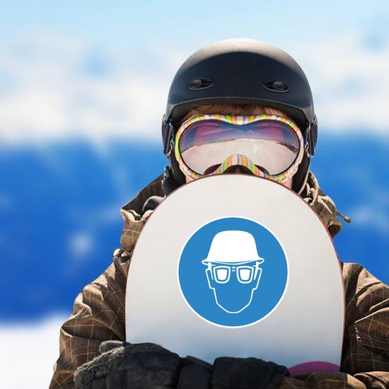 Head And Eye Protection Sign Sticker