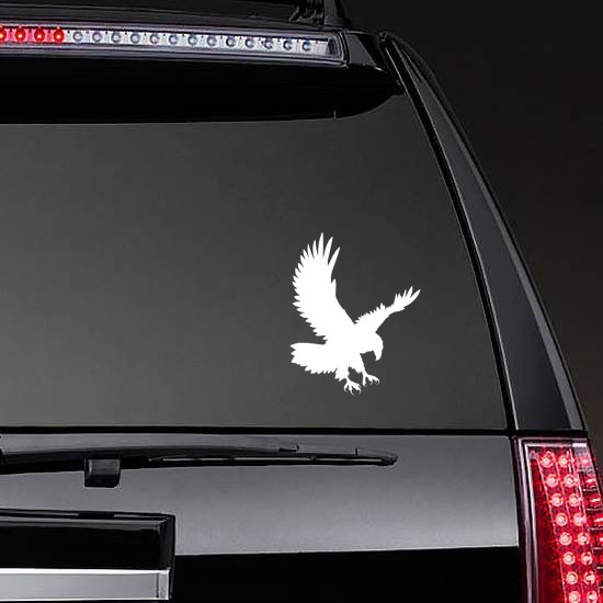 Landing Eagle Sticker on a Rear Car Window example