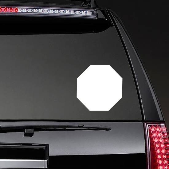 Octagon Shape Sticker on a Rear Car Window example