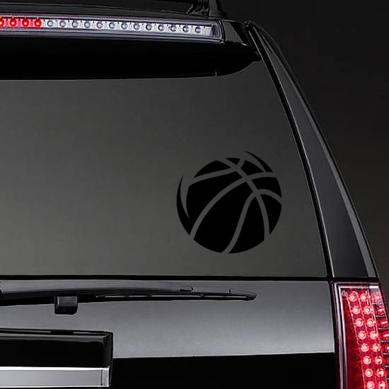 One Color Basketball Sticker on a Rear Car Window example