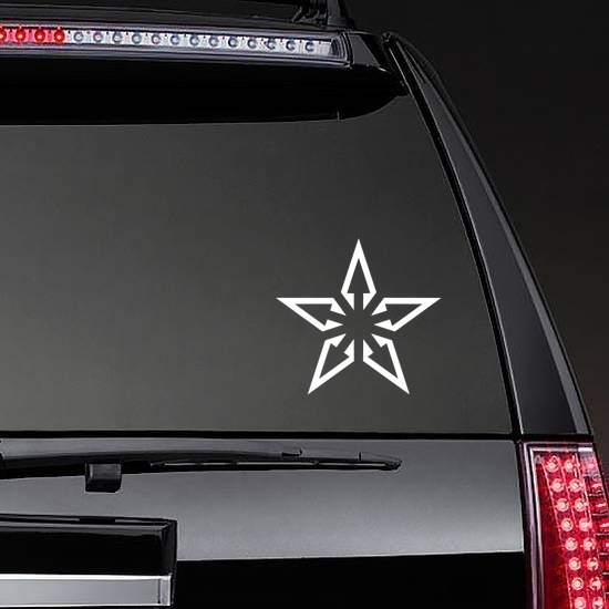 Outlined Arrows Star Sticker on a Rear Car Window example