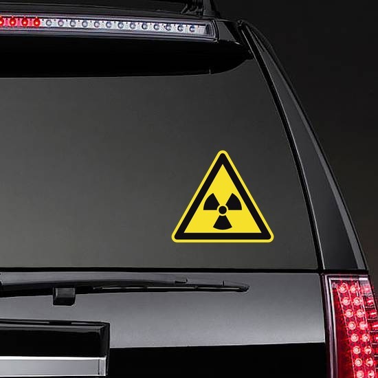 thumbnail image 2 of Radioactive Hazard Car Sticker – 9x9 Cm, Matte Finish, Window/Body Decal 2 of 5