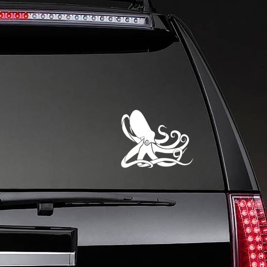 Realistic Octopus Sticker on a Rear Car Window example