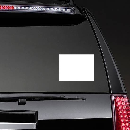 Rectangle Shape Sticker on a Rear Car Window example