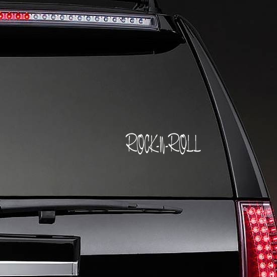 Rock -N- Roll Sticker on a Rear Car Window example