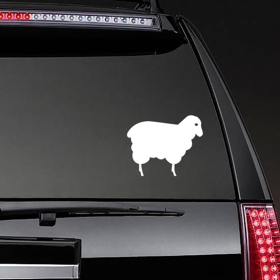 Sad Sheep Lamb Sticker on a Rear Car Window example