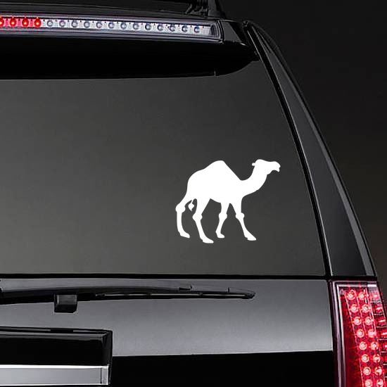 Walking Camel Sticker on a Rear Car Window example