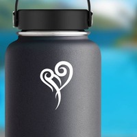 Abstract Heart Sticker on a Water Bottle example